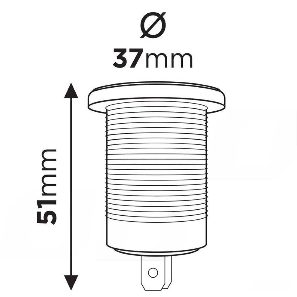 Priza cu 2 USB cu LED rosu 12-24A, 4.2A , incastrabila, Mod04 02854 Amio