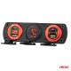 Priza cu 2 USB, cu voltmetru, 12-24V,  2.1+1.0A, incastrabila, rosie, Mod6 02861 Amio