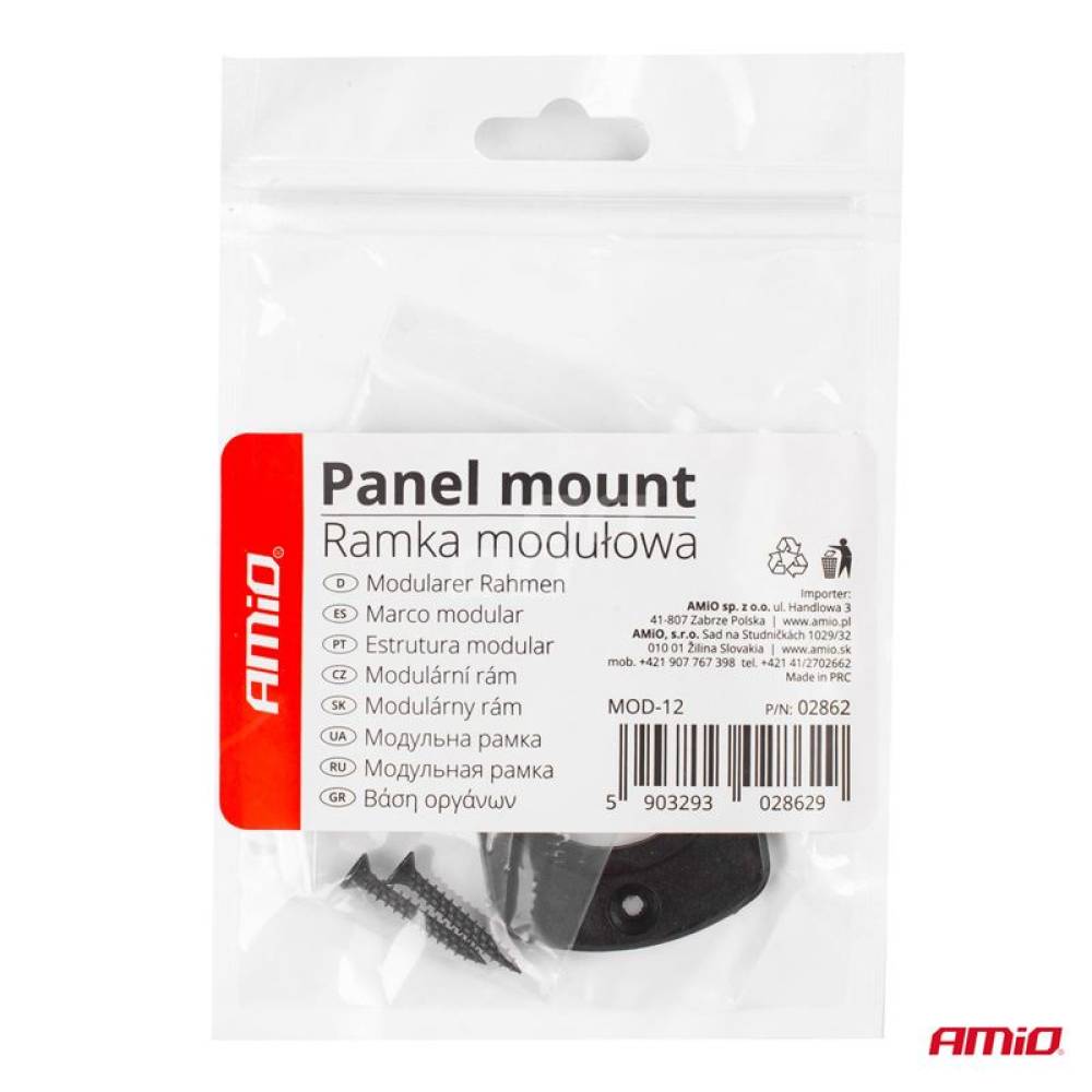 Panou montare priza rotunda 1 gaura Mod12 02862 Amio