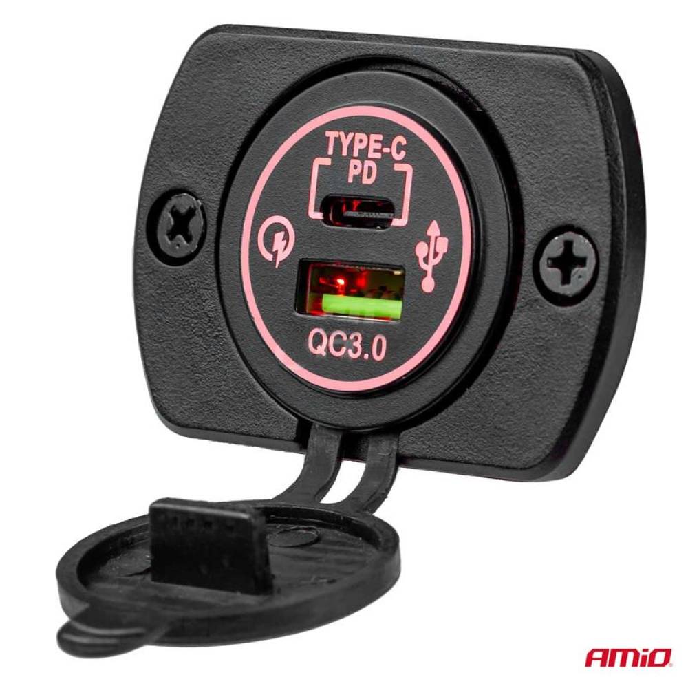 Panou montare priza rotunda 1 gaura Mod12 02862 Amio