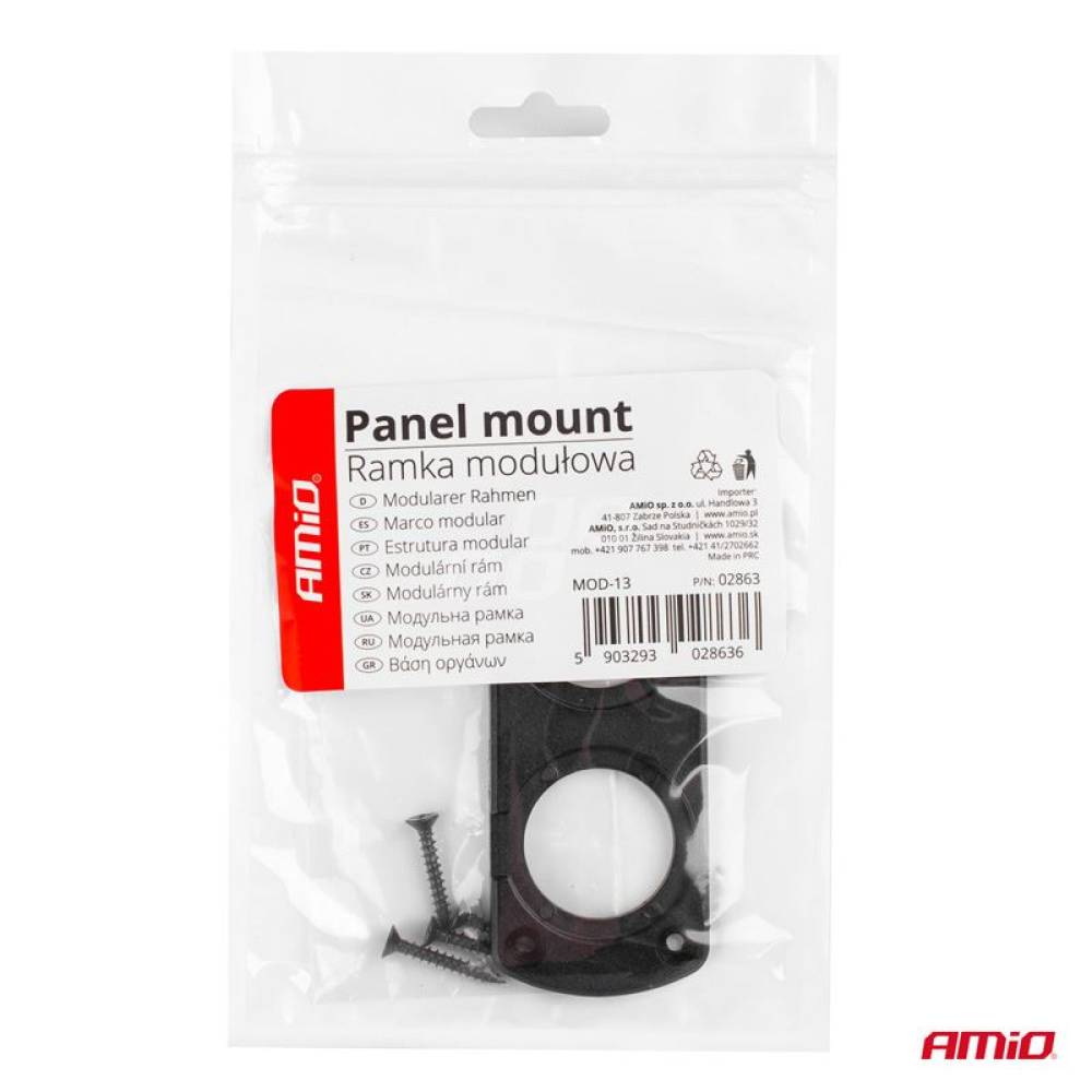 Panou montare priza rotunda 2 gauri Mod13 Amio 02863