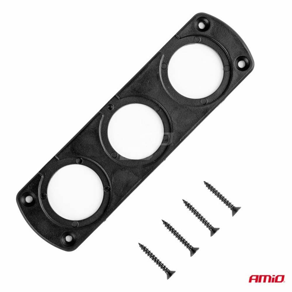 Panou montare priza rotunda 3 gauri Mod14 02864 Amio