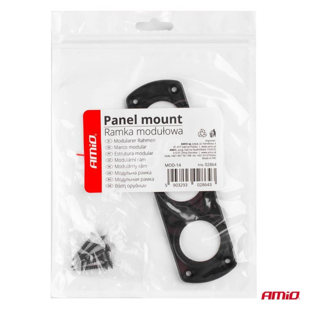 Panou montare priza rotunda 3 gauri Mod14 02864 Amio