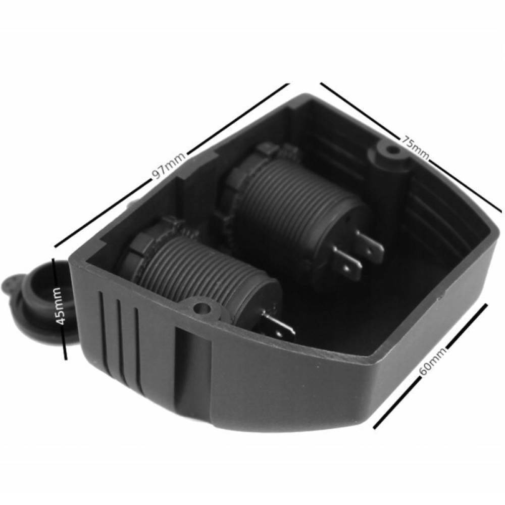 Panou aparent montare priza rotunda 2 gauri Mod16 Amio 02866