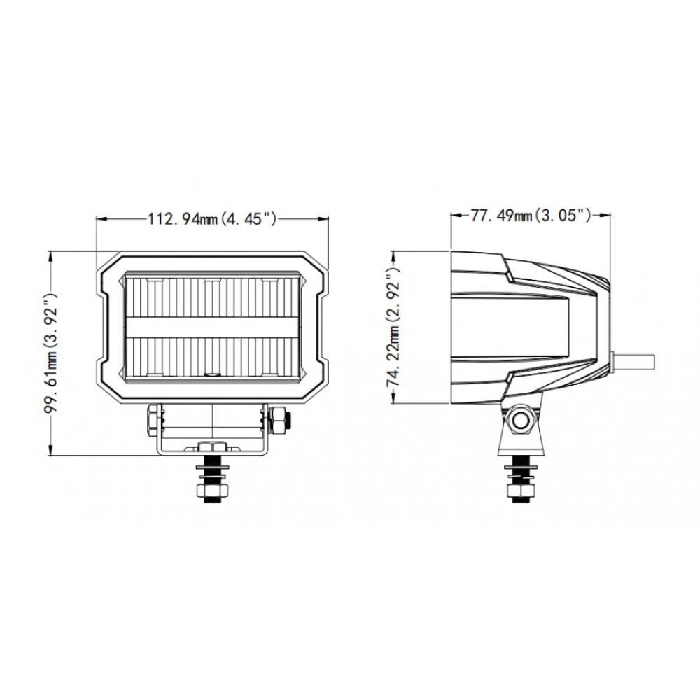 Proiector 112x74 faza lunga cu DRL, LED, 12-24V, 25W, 2200lm Truck Led L3422
