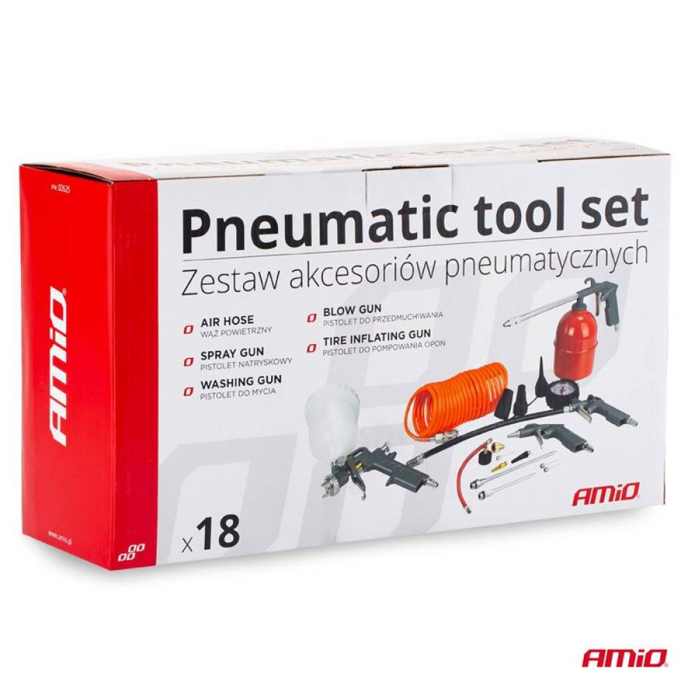 Set 18 accesorii aer comprimat 02625 Amio 