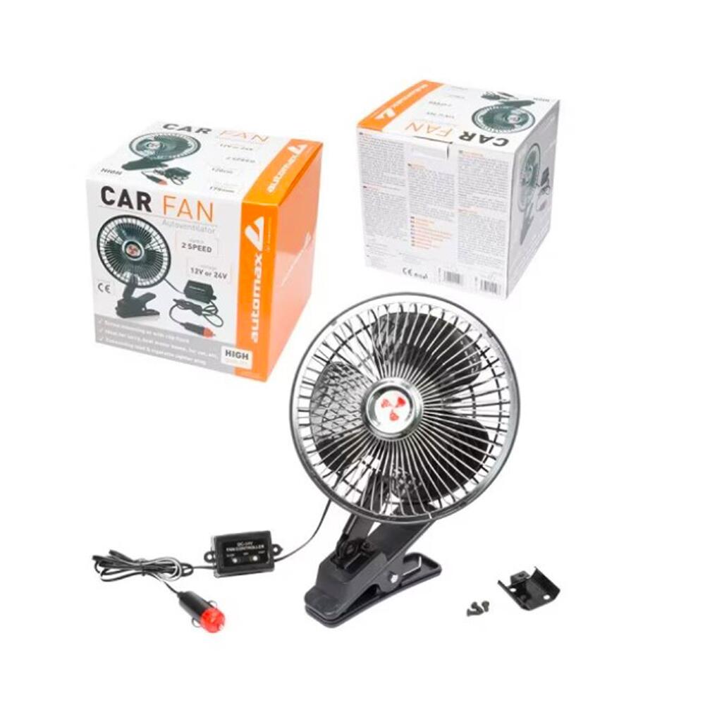 Ventilator 24V, fi17cm, metalic, prindere clema, cu intrerupator 6