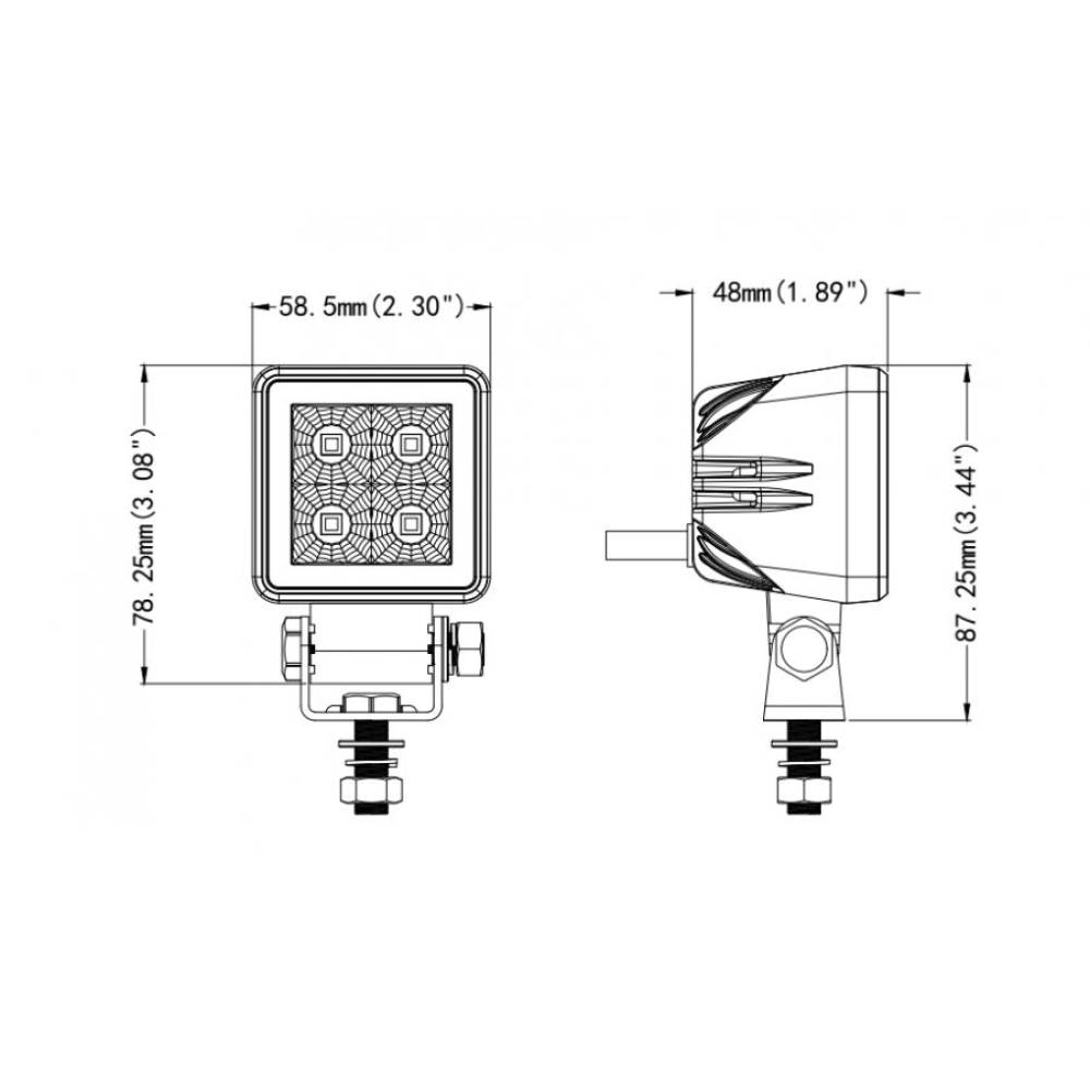 Proiector lucru 58x78 cu Led, 9-36V, 18W, TruckLed L0174