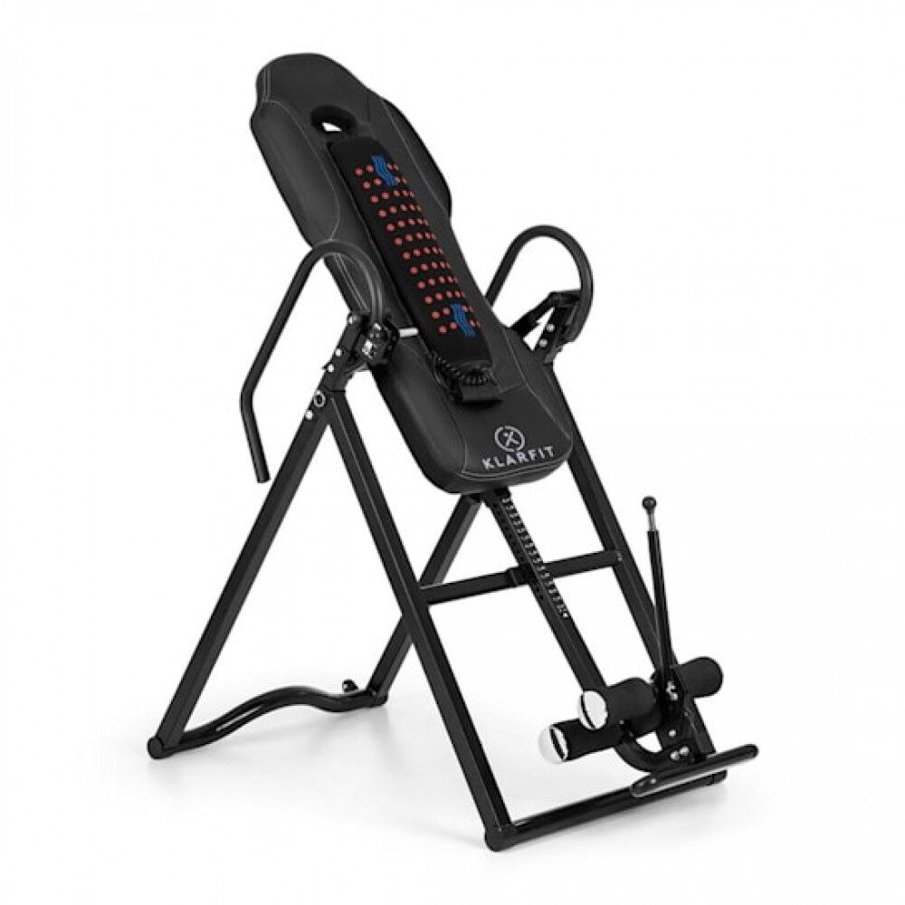 Masă inversie, bancă gravitațională cu masaj, vibrații și funcție de încălzire, până la 136 kg, 1,54-1,98 m, KLARFIT 10031831v Masă inversie, bancă gravitațională cu masaj, vibrații și funcție de încălzire, până la 136 kg, 1,54-1,98 m, KLARFIT 10031831v