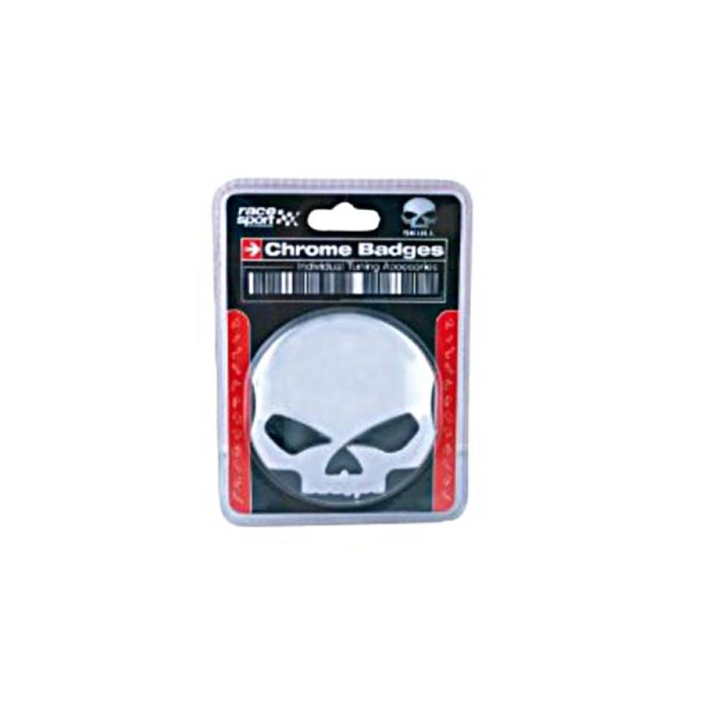 Ornament emblema metalica Skull Cap de Mort 8.5cm Race Sport Log1927