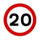 Autocolant reflectorizant limitator viteza fi15cm, 20km/h 5201-20 Automax
