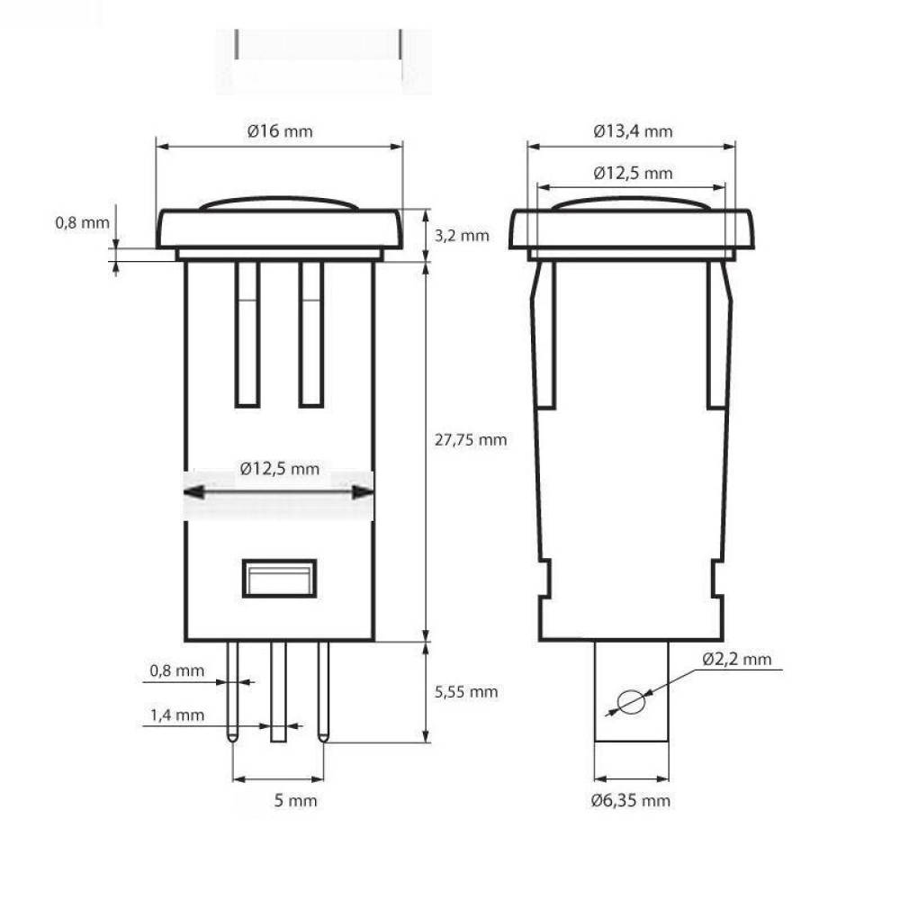 Indicator bord martor, fi 12mm, 12/24V, bec Led inclus, albastru EP797 247Light