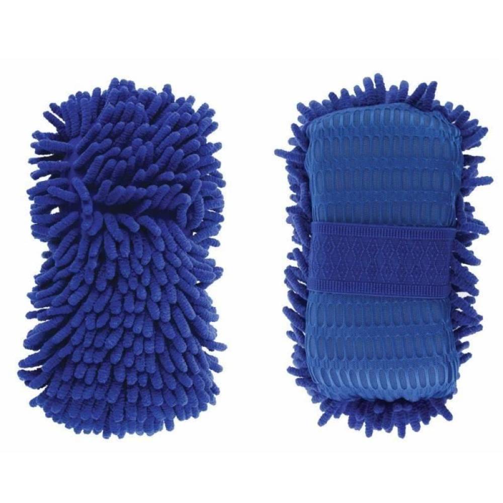 Laveta burete cu 2 fete, cu microfibra, albastra, 27x14x6cm, 01275 Amio