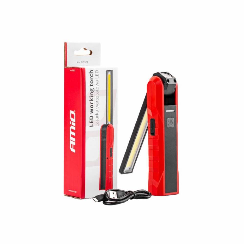 Lanterna lucru LED COB cu magnet, rabatabila, reincarcabila USB, WT11 02821 Amio