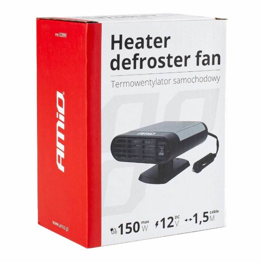 Ventilator 12V, 2 in 1, aeroterma dezghetare parbriz, 150W 02899 Amio Ventilator 12V, 2 in 1, aeroterma dezghetare parbriz, 150W 02899 Amio