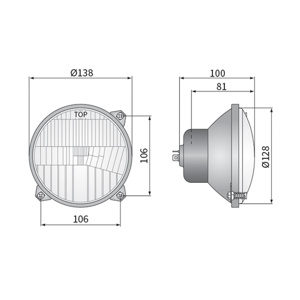 Element optic pentru far tractor Massey Ferguson, John Deere, cu pozitie, fi138, 52875 Wesem