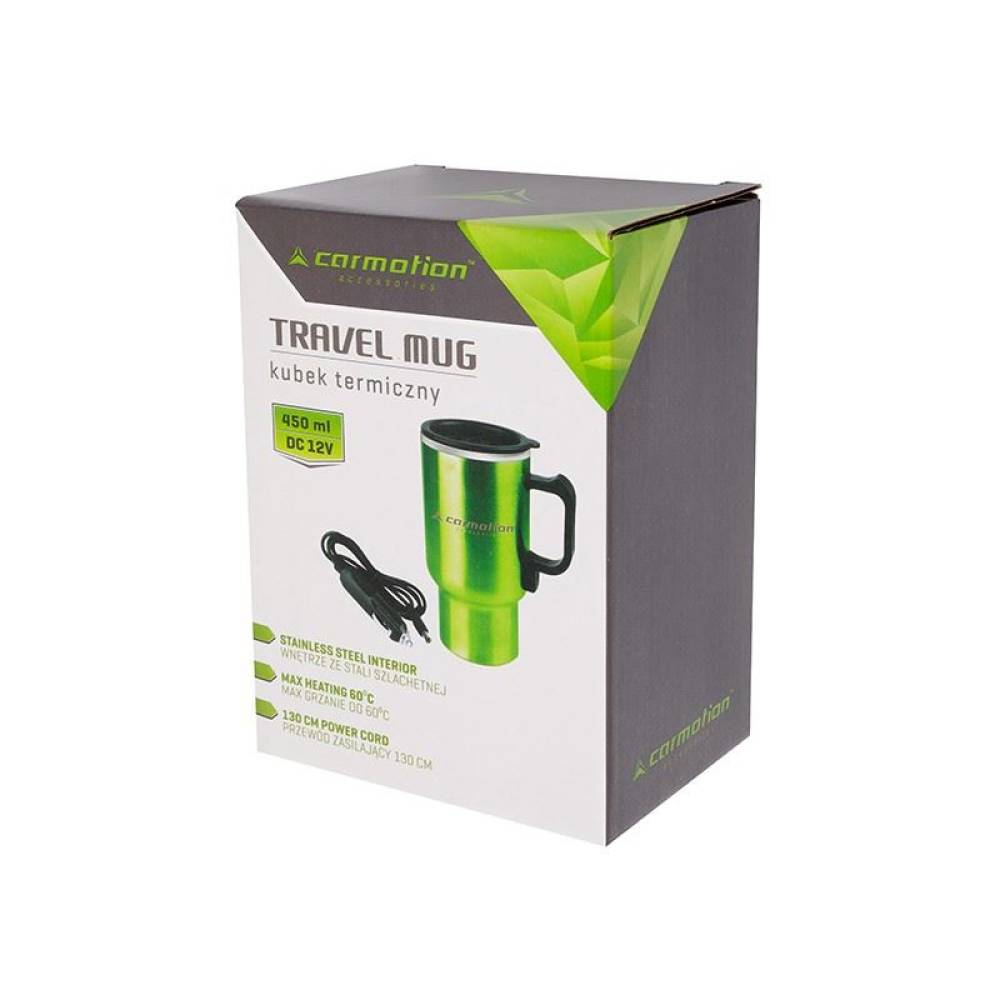 Cana electrica auto, de voiaj, 12V, verde, 450ml, 58061 Carmotion 