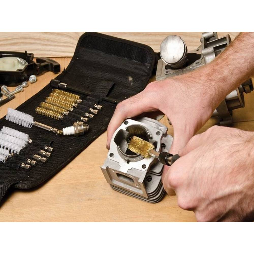 Trusa 20 perii curatare locas injectoare, bujii, cilindri motor 86820 Carmotion 