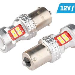 Set 2 becuri semnalizare, 13 LED-uri, SMD-3030, 12/24V, P21W BA15s Canbus 58310 Carmotion