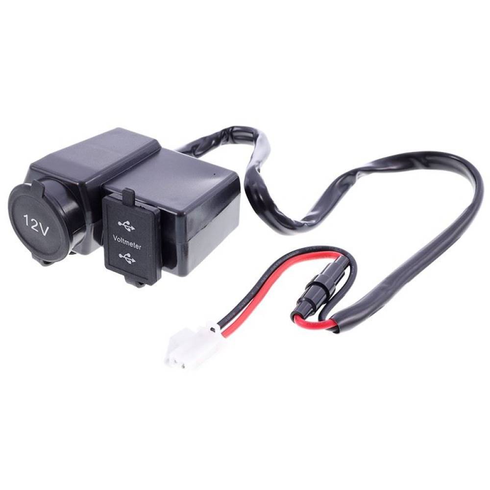 Priza bricheta cu 2 USB-uri, 4.2A, voltmetru, moto, atv 63209 Carmotion