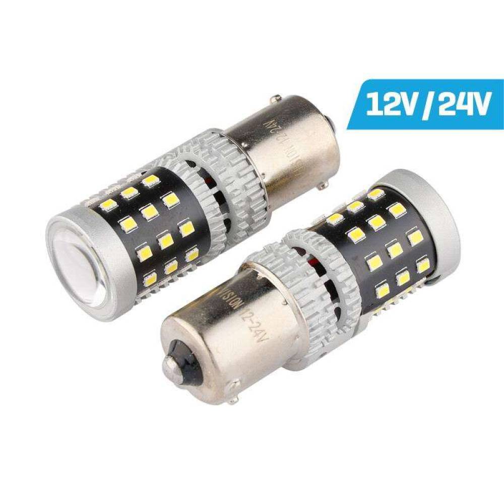 Set 2 becuri pozitie, semnalizare, mers inapoi, 39 LED-uri, 12-24V, R5W / R10W, P21W BA15S Canbus 58312 Vision