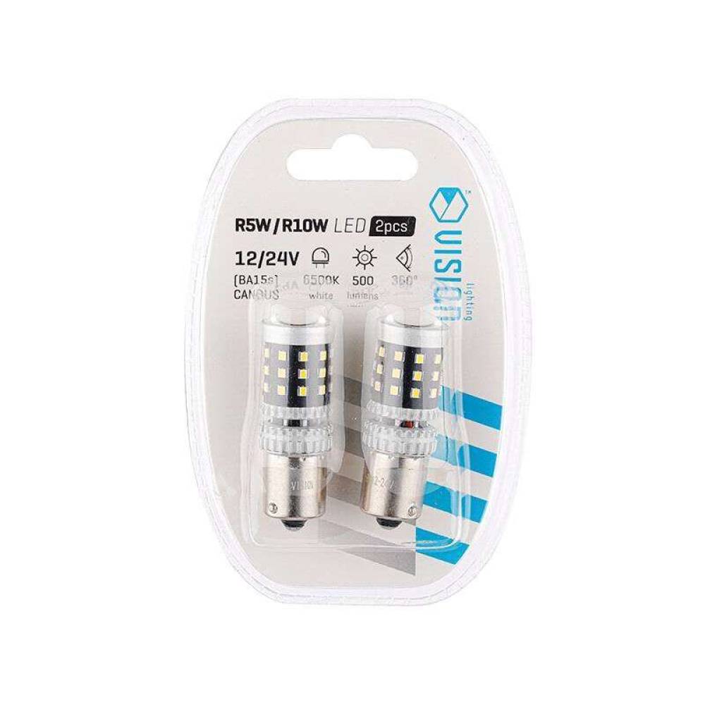 Set 2 becuri pozitie, semnalizare, mers inapoi, 39 LED-uri, 12-24V, R5W / R10W, P21W BA15S Canbus 58312 Vision