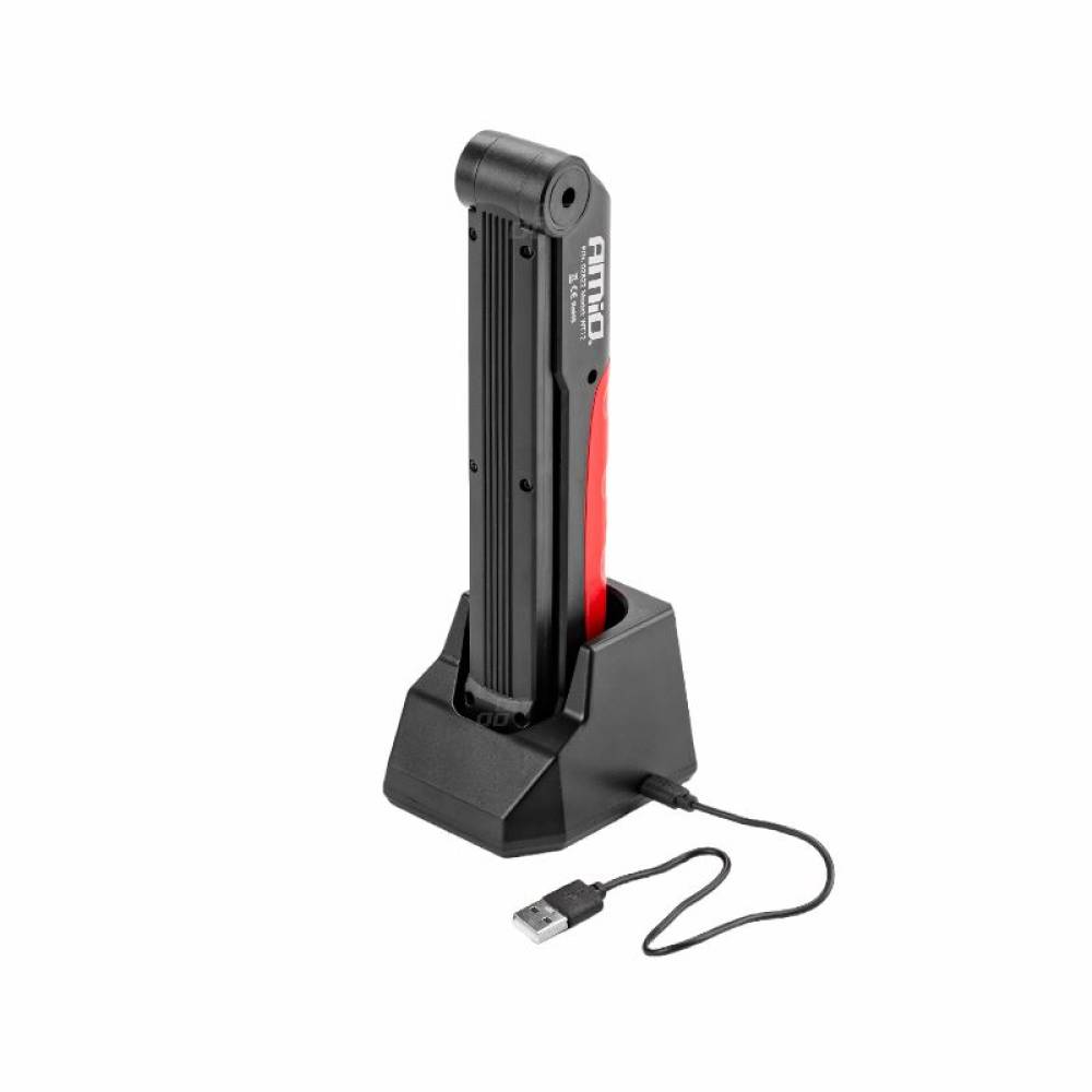 Lanterna lucru LED COB cu magnet si carlig agatare, statie de incarcare, rabatabila, reincarcabila USB, WT12 02822 Amio