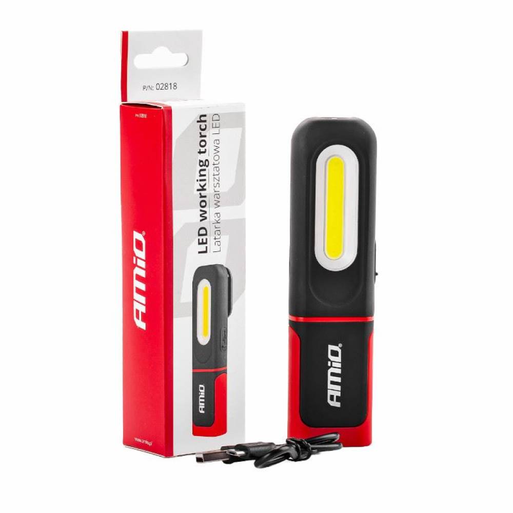 Lanterna lucru LED cu magnet si carlig, reincarcabila USB, WT08 02818 Amio Lanterna lucru LED cu magnet si carlig, reincarcabila USB, WT08 02818 Amio
