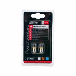 Set 2 becuri pozitie cu LED COB 12V/1W T4W, BA9S, portocaliu, Racesport LED200N
