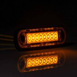 Lampa gabarit 120x27, Slim, 8 LED-uri, galbena, montare suprafata ovala, bullbar FT-073 Z LONG Fristom