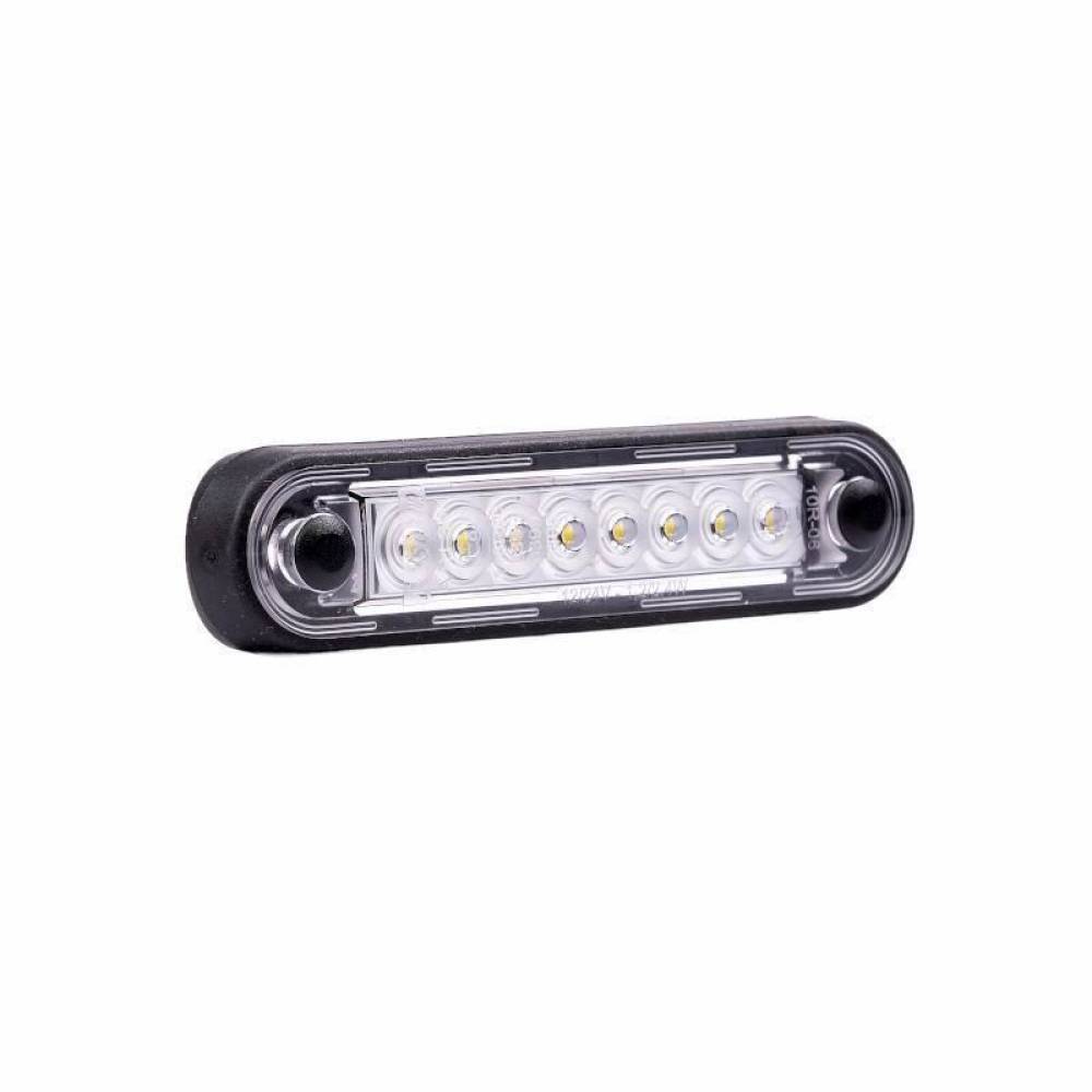 Lampa gabarit 120x27, Slim, 8 LED-uri, alba, montare suprafata ovala, bullbar FT-073 B LONG Fristom