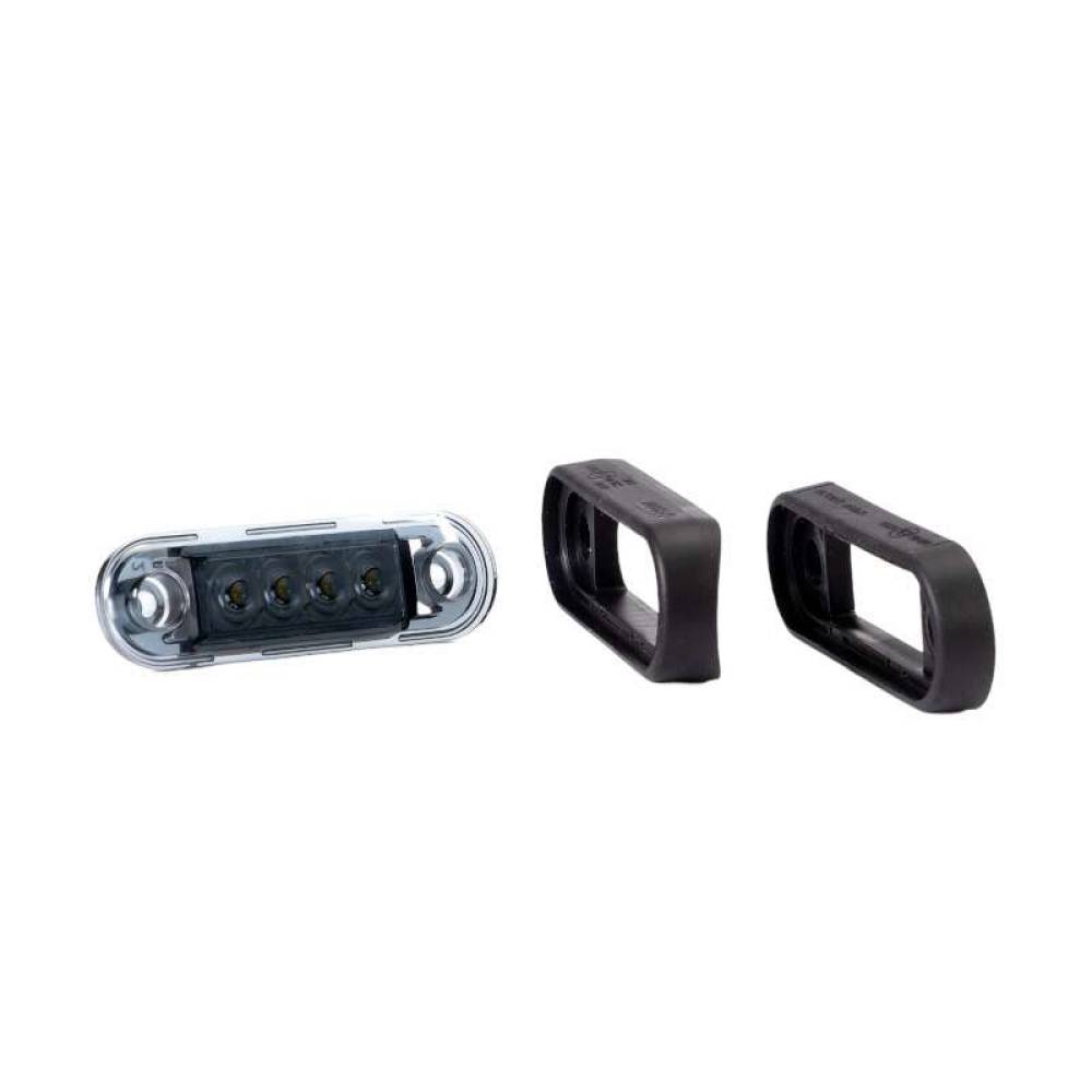 Lampa gabarit 84x27, Slim, 4 LED-uri, 2 garnituri, montare bullbar, rosie, FT-073C DARK Fristom Lampa gabarit 84x27, Slim, 4 LED-uri, 2 garnituri, montare bullbar, rosie, FT-073C DARK Fristom