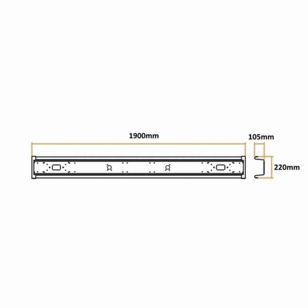 Bara metal cu capete de plastic 1.9m (220x105x1900) Etka ttk7515