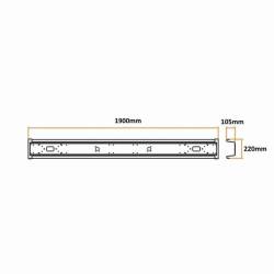 Bara metal cu capete de plastic 1.9m (220x105x1900) Etka ttk7515