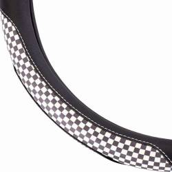 Husa volan 37-39cm negru cu alb, SWC-39-M 02812 Amio Husa volan 37-39cm negru cu alb, SWC-39-M 02812 Amio