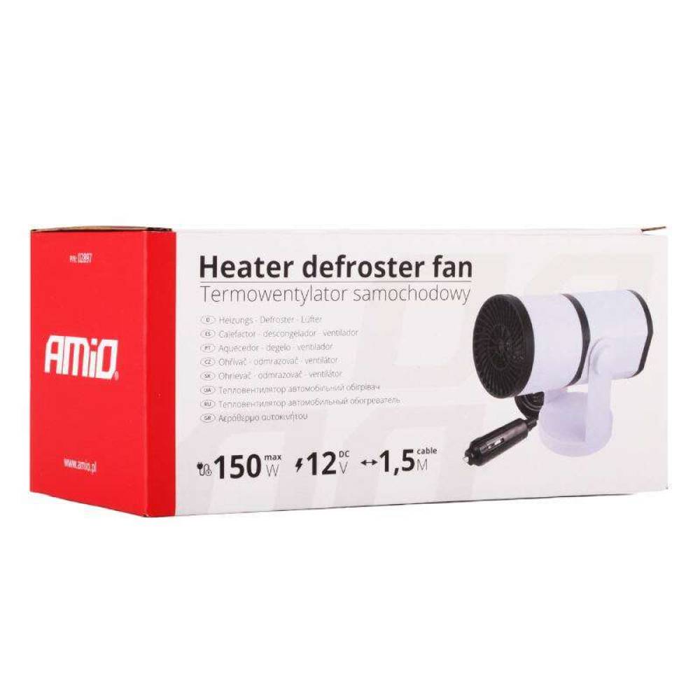 Ventilator 12V, 2 in 1, cald - rece, aeroterma pentru dezghetare parbriz, 150W 02897 Amio Ventilator 12V, 2 in 1, cald - rece, aeroterma pentru dezghetare parbriz, 150W 02897 Amio
