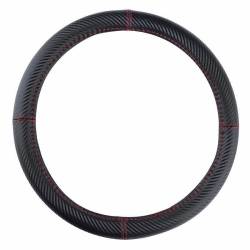Husa volan 37-39cm, carbon, neagra si cusatura rosie 02811 Amio