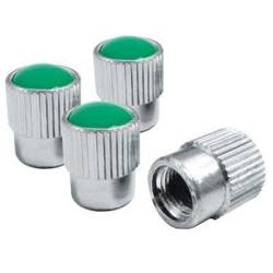 Ornament capacele valva rotunde, aluminiu cu cap verde, set 4 bucati 400690V RaceSport