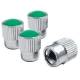 Ornament capacele valva rotunde, aluminiu cu cap verde, set 4 bucati 400690V RaceSport Ornament capacele valva rotunde, aluminiu cu cap verde, set 4 bucati 400690V RaceSport