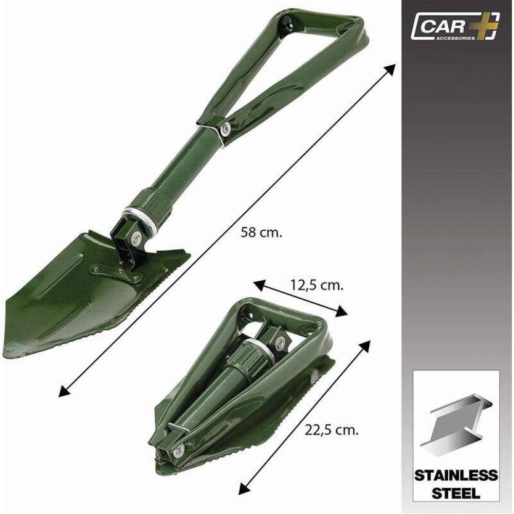 Lopata multifunctionala din metal cu maner rabatabil, 58 cm, CAR+ 2808020