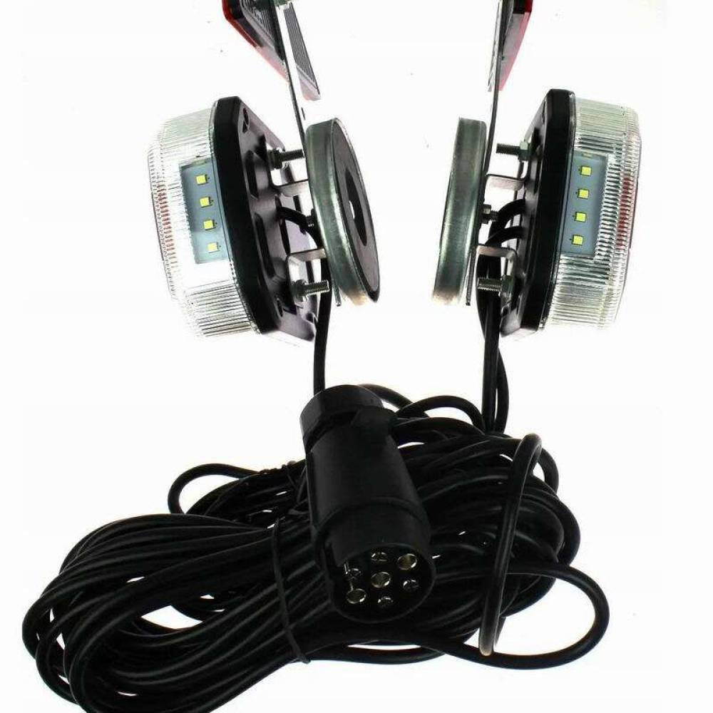 Kit lampi remorca, cu LED, semnalizare dinamica, magnet si cablu 7.5m, fisa 7 pini, KT TT.12019T