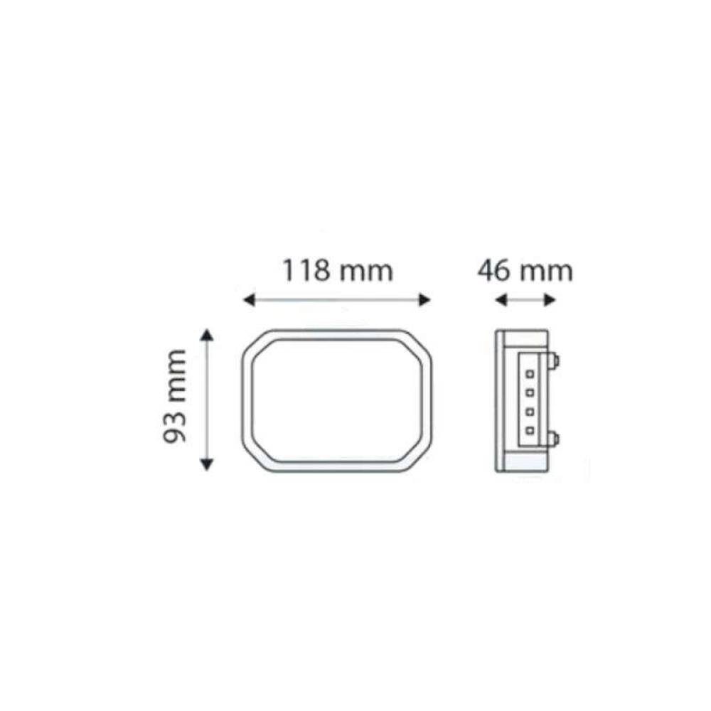 Lampa stop 118x93, 3 functii, LED, 12-24V, set 2 bucati, TT.12018-PAR