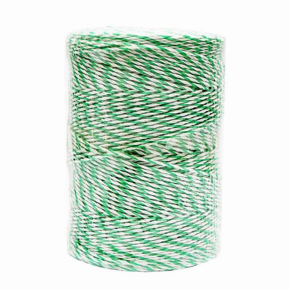 Rola fir alb cu verde, pentru gard electric, fi2.5, 4x0.2mm, 500m, BK87576