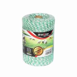 Rola fir alb cu verde, pentru gard electric, fi2.5, 4x0.2mm, 500m, BK87576