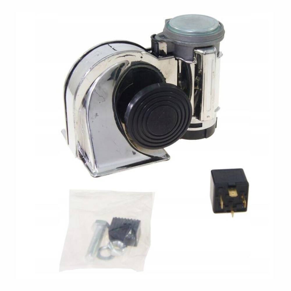 Claxon 12V, tip melc, cu compresor, 139dB, crom, 58138 Carmotion Claxon 12V, tip melc, cu compresor, 139dB, crom, 58138 Carmotion