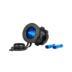 Priza bricheta 12-24V, cu capac, LED albastru, 04220 Amio