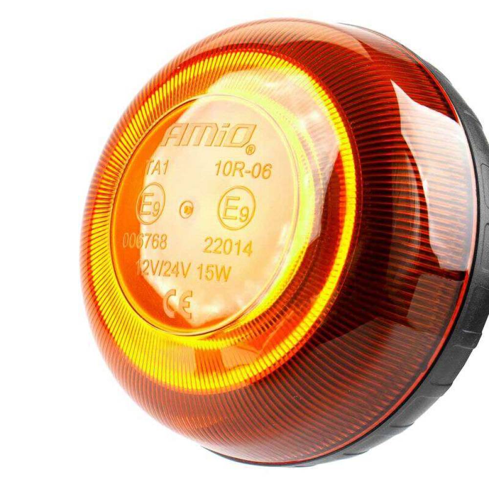 Girofar 12-24V, 15W, h91, 18 LED-uri, prindere cu 1 surub, 02923 Amio Girofar 12-24V, 15W, h91, 18 LED-uri, prindere cu 1 surub, 02923 Amio