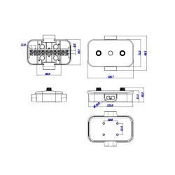 Cutie jonctiune, distribuitor electric cu 10 cai, 120x75mm, E4036 TruckLed