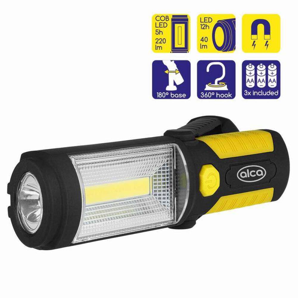 Lanterna lucru LED COB, cu magnet si carlig, 220lm, cu baterie, 580.40 Alca Lanterna lucru LED COB, cu magnet si carlig, 220lm, cu baterie, 580.40 Alca