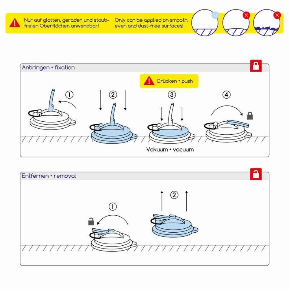 Ventuza fixare cu 2 carlige, 15cm, maxim 10kg, set 2 bucati, Suction Cup Fastening 883.12 Alca